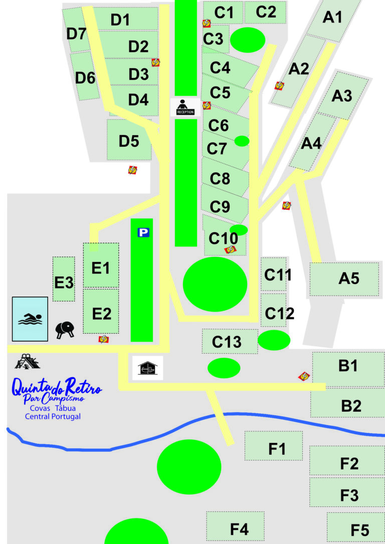 sitemap rewarded campsite Quinta do Retiro